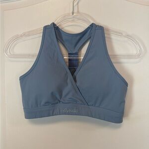 Alphalete Surface Wrap Sports Bra in Slate Blue. SIZE medium. Lightly worn.
